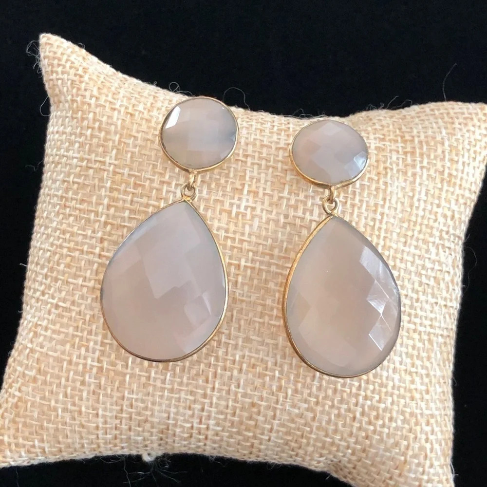 ADMK Jewelry Maya Gold Plated Quartz Drop‎ Earrings